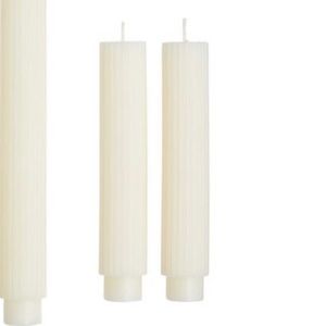 World Market Ivory Ribbed Unscented Taper Candles 2 Pack